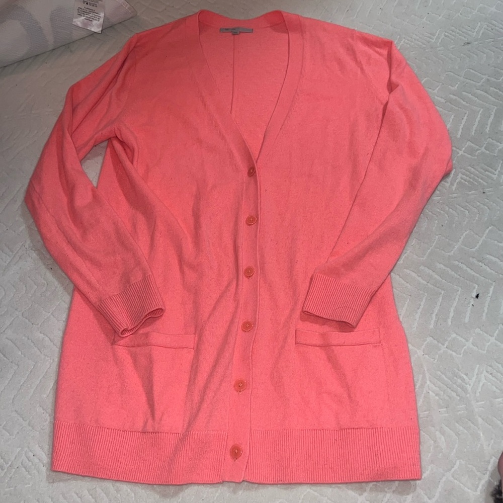 Gap Neon coral Orange Long Sleeve Cardigan size large